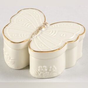 Lenox Cream Butterfly Box with Gold Trim